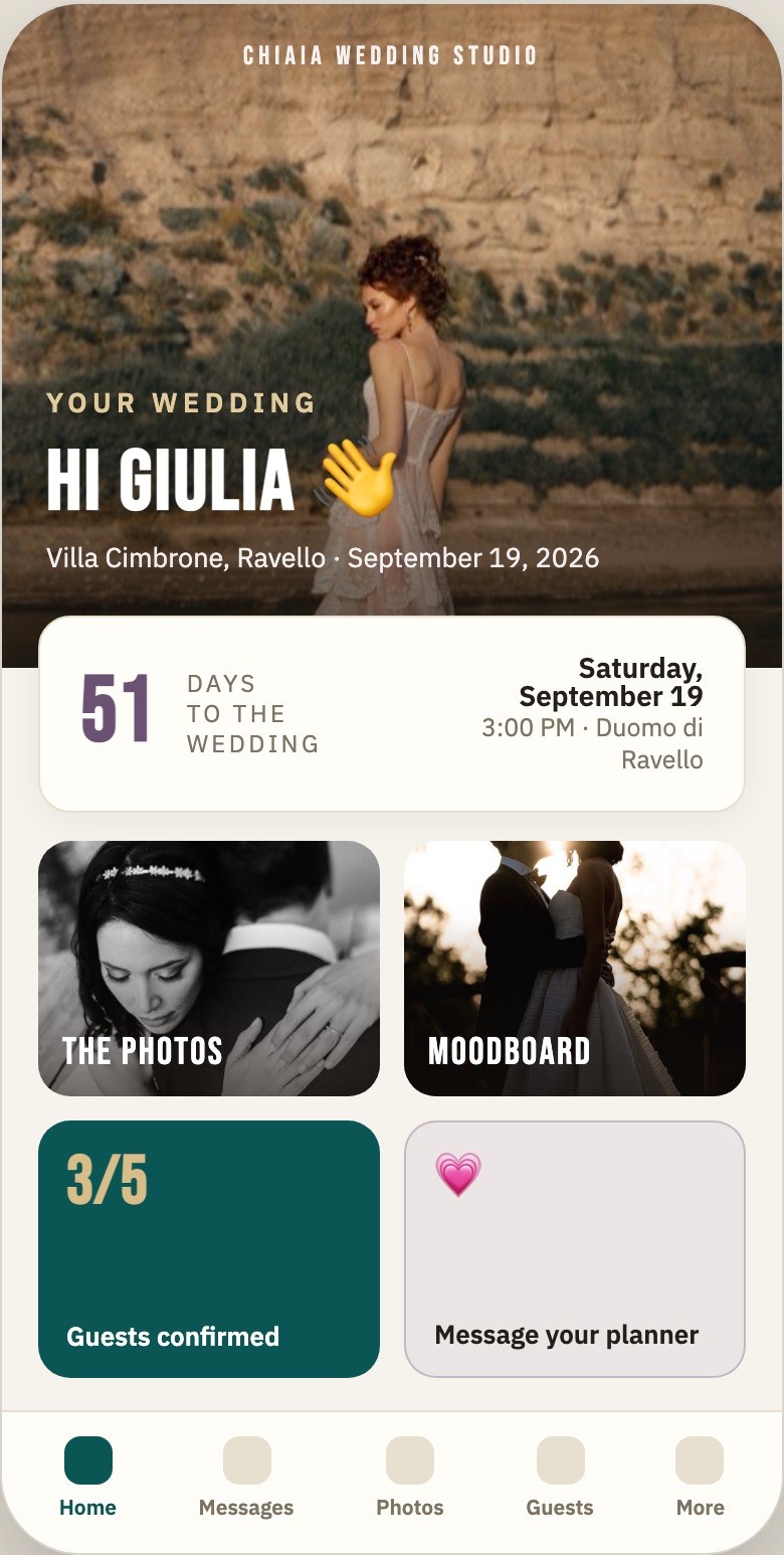 Vertical screenshot: the couple app on a phone