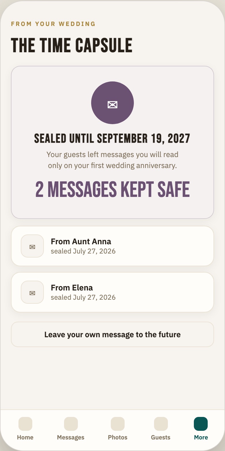 Screenshot: the time capsule