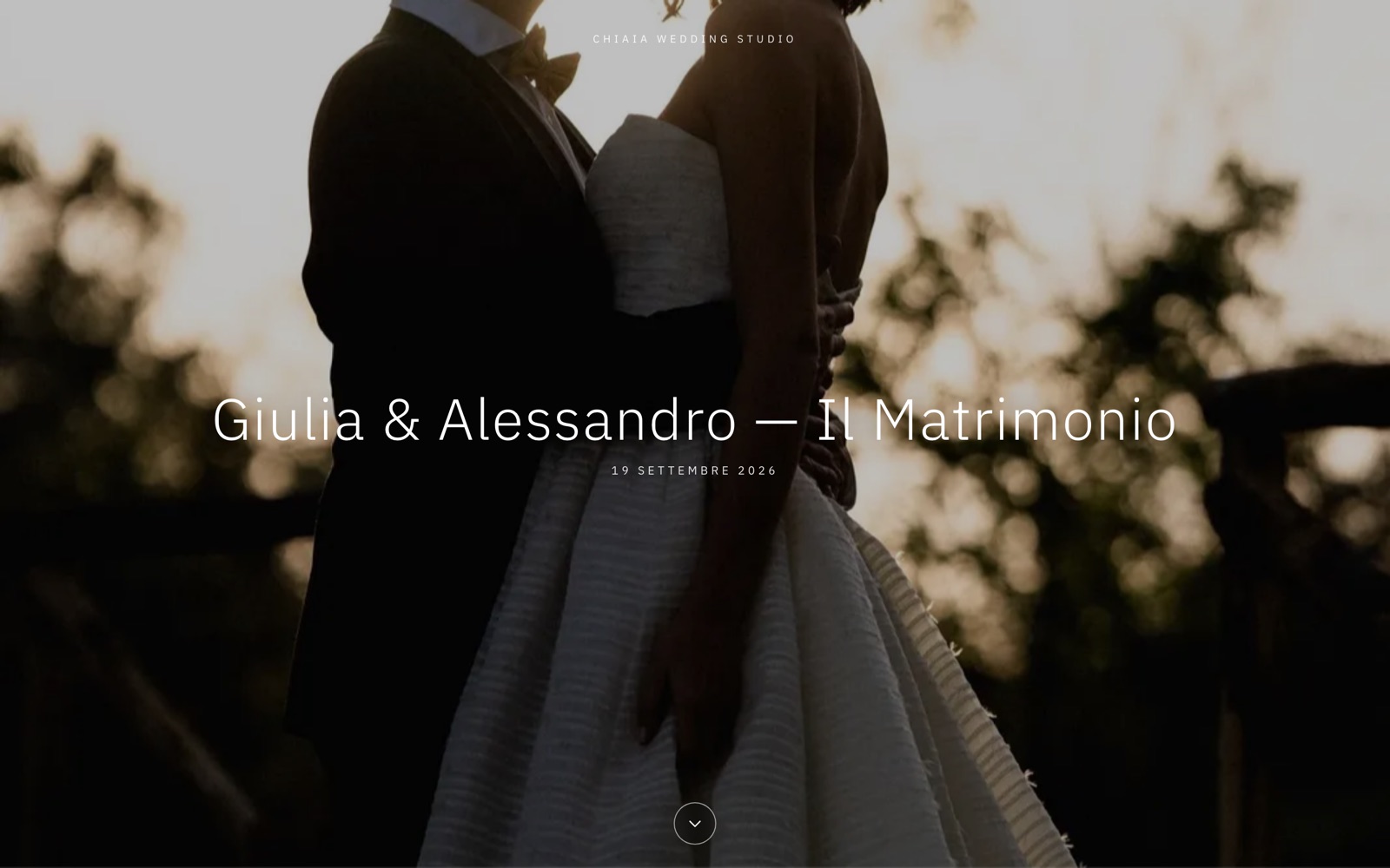 Screenshot: a branded delivery gallery (couple's view)