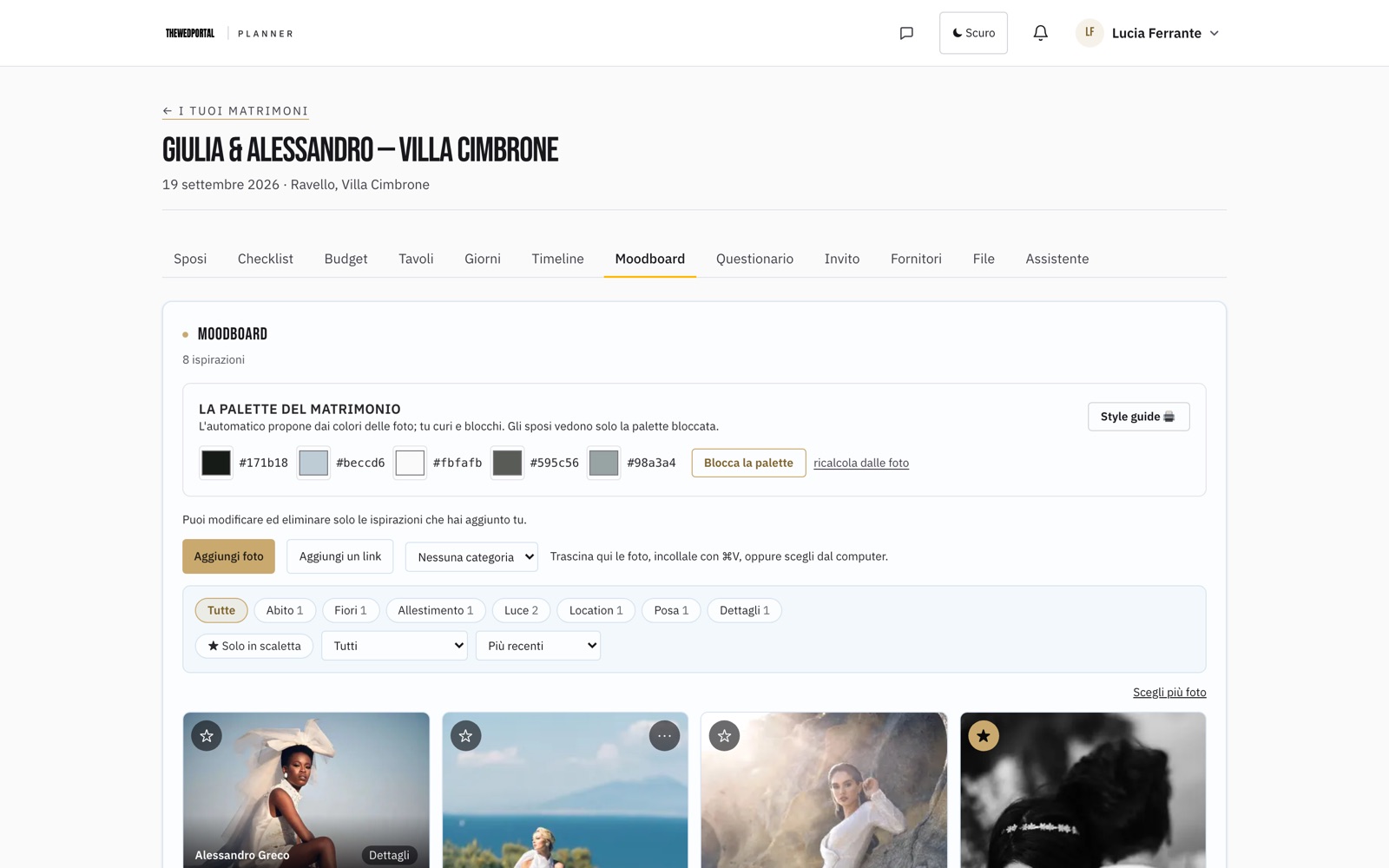 Screenshot: una moodboard condivisa